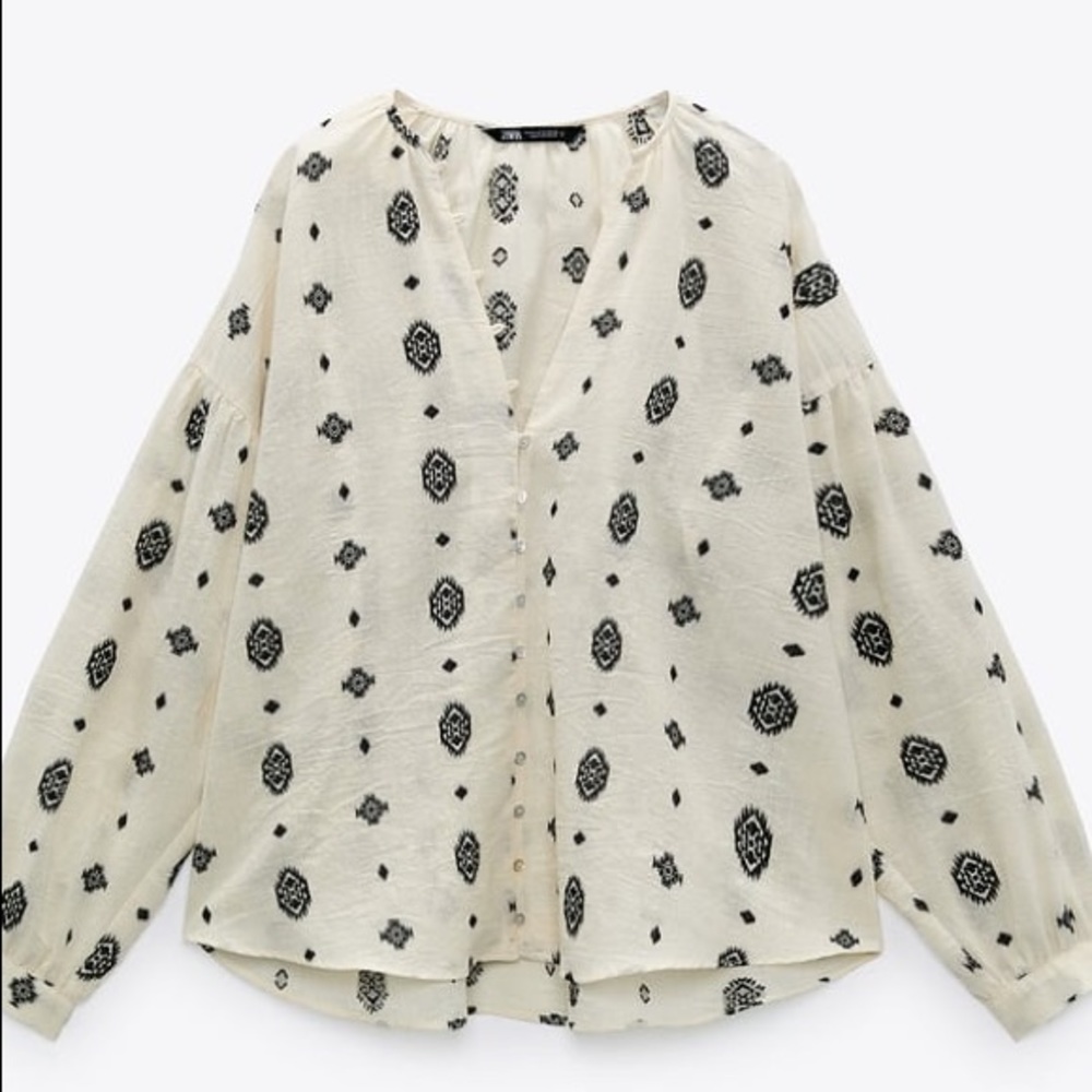 ✨NWOT ZARA JACQUARD COTTON TOP✨